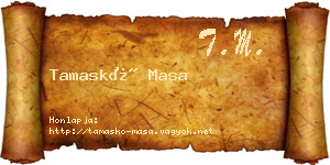 Tamaskó Masa névjegykártya